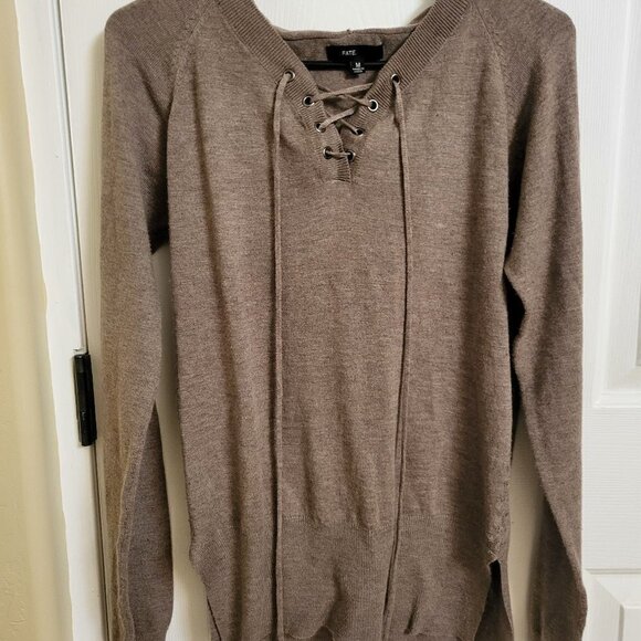 Fate Sweaters - Fate brand lightweight hooded sweater Taupe-Brown SIZE: MEDIUM